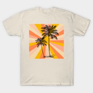 Vintage palm trees with sun T-Shirt